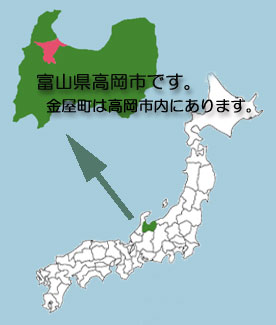 日本の中の富山県地図